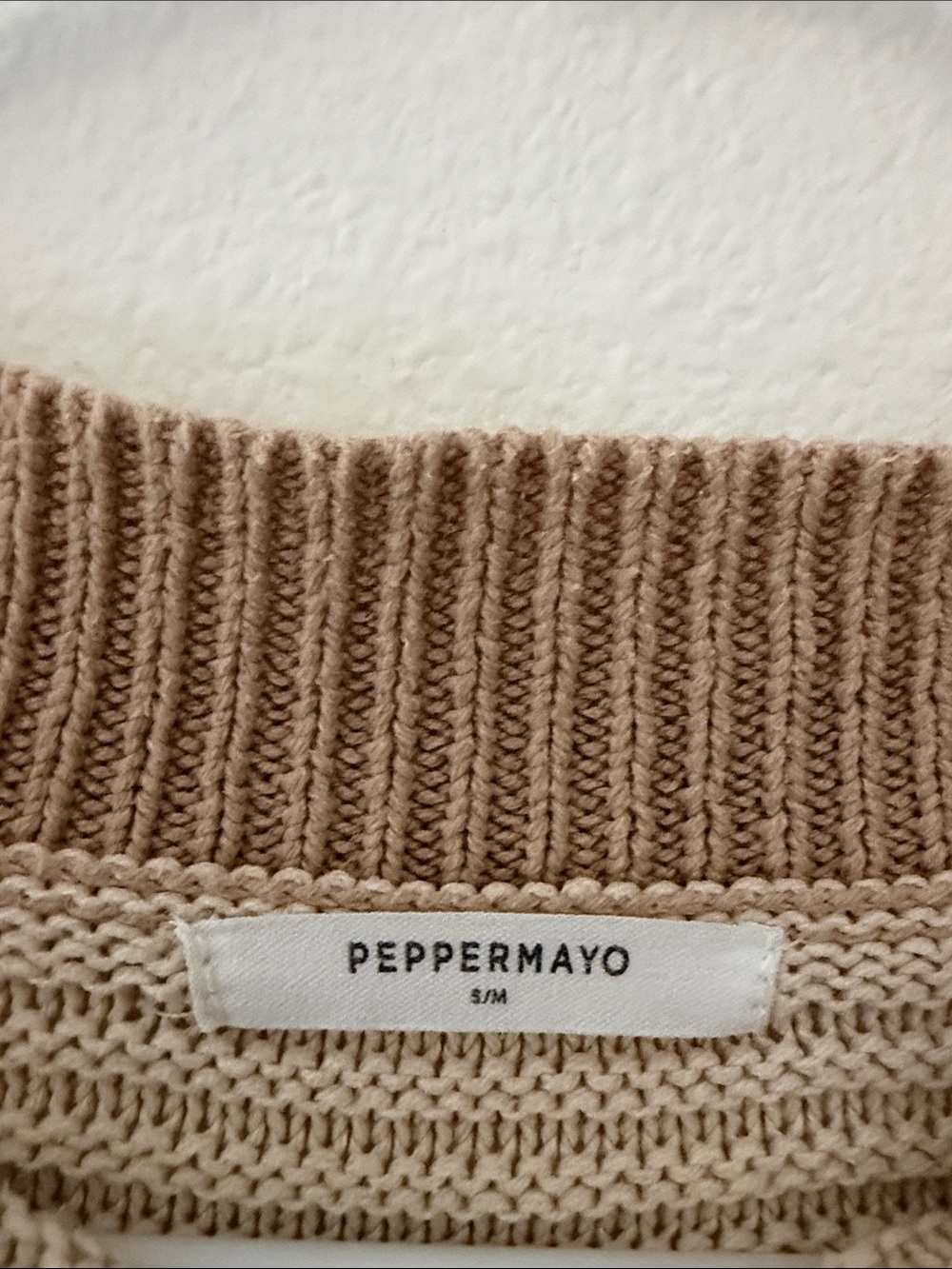 Peppermayo Beige and Cream Block Stripe Crewneck Sweater - Men - Picture 3 of 3